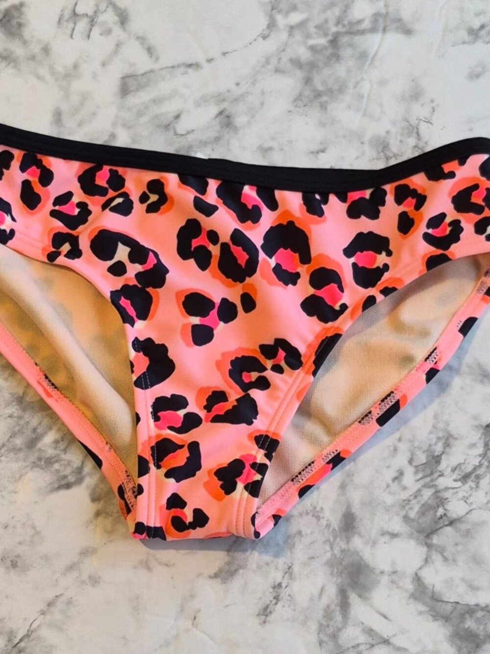 Cat & Jack Girls' Pink Leopard Print Bikini Bottom UPF 50+ S (6-7)